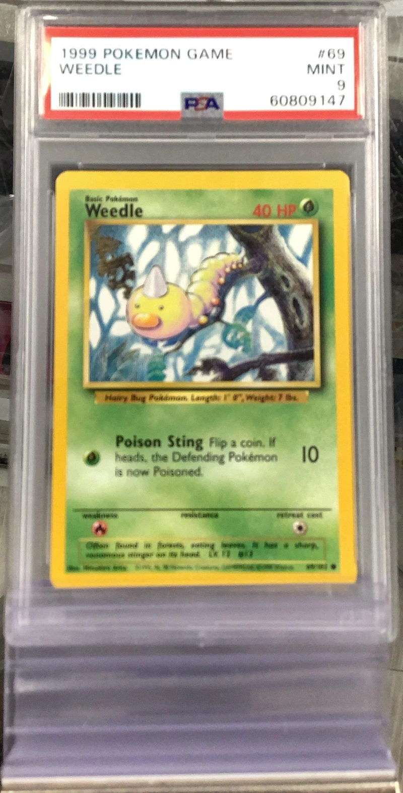 1999 Pokemon Game 69 Weedle PSA 9