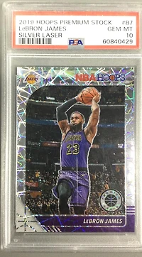 2019 Panini Hoops Premium Stock 87 Lebron James Silver Laser PSA 10