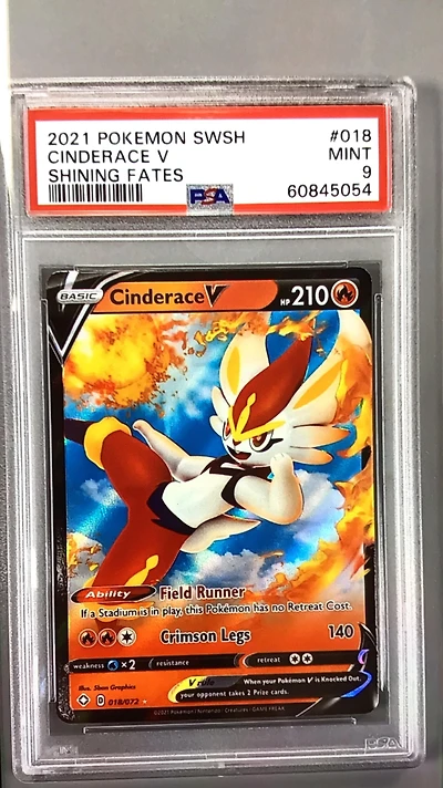 2021 Pokemon Sword & Shield Shining Fates 018 Cinderace V PSA 9