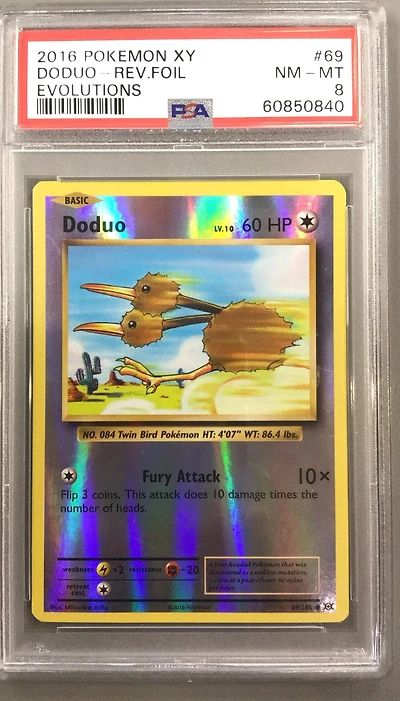 2016 Pokemon Xy Evolutions 69 Doduo-reverse Foil PSA