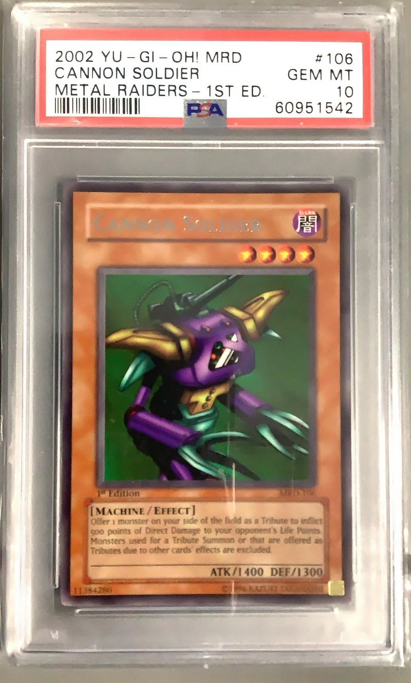 2002 Yu-gi-oh! Mrd-metal Raiders 106 Cannon Soldier 1st Edition PSA 10