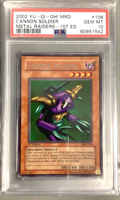 2002 Yu-gi-oh! Mrd-metal Raiders 106 Cannon Soldier 1st Edition PSA 10