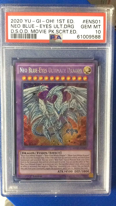 2020 Yu-gi-oh! The Dark Side Of Dimensions Movie Pack Secret Edition Ens01 Neo Blue-eyes Ultimate Dragon 1st Edition PSA 10