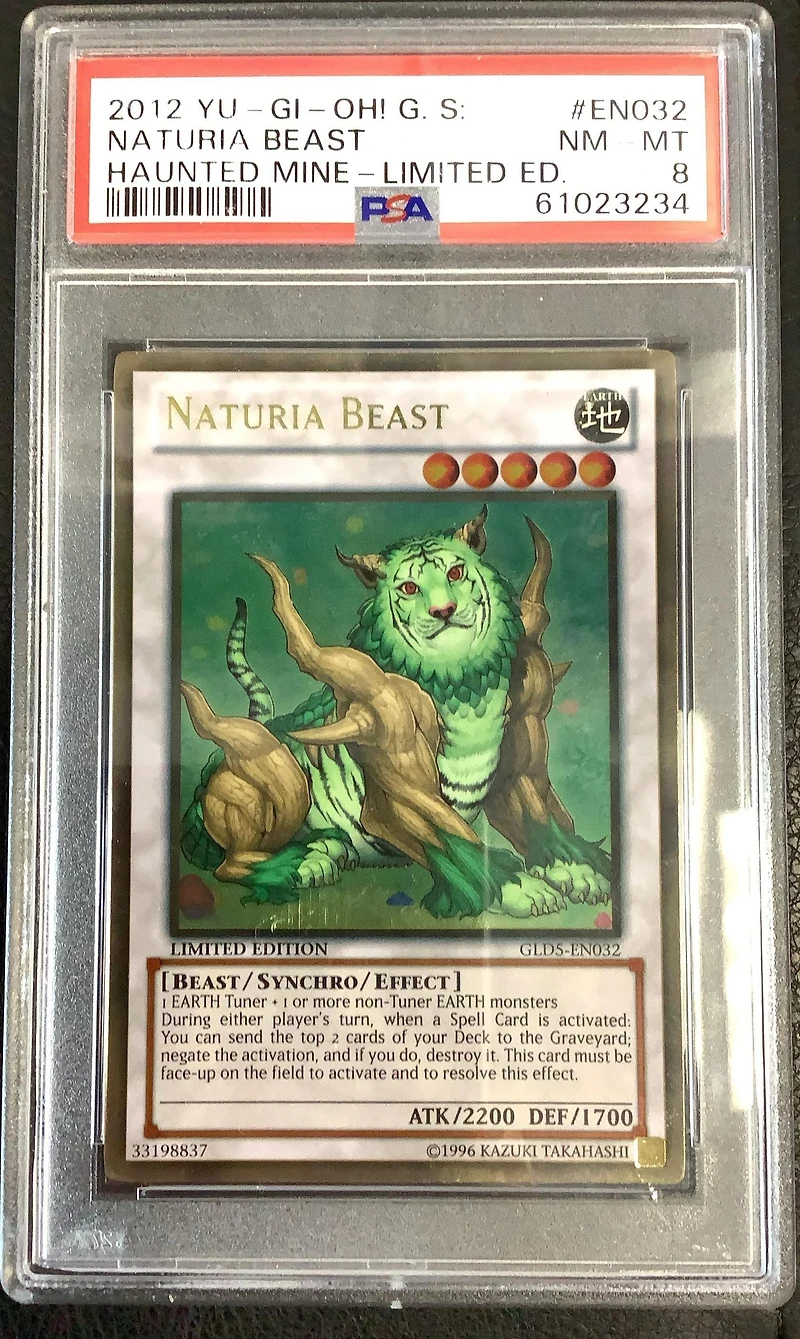 2012 Yu-gi-oh! Gold Series: Haunted Mine En032 Naturia Beast Limited Edition PSA 8