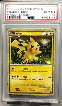 2010 Pokemon Pikachu World Promo Pikachu-holo Spanish PSA 10