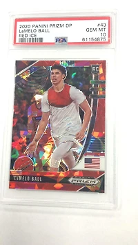 2020 Panini Prizm Draft Picks 43 Lamelo Ball Red Ice PSA 10