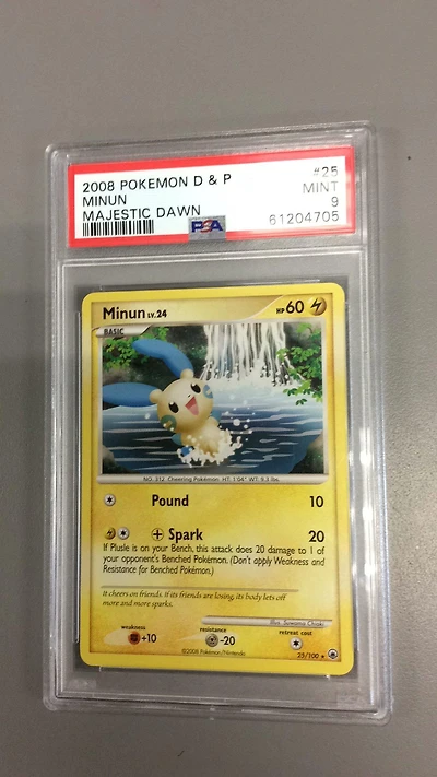 2008 Pokemon Diamond & Pearl Majestic Dawn 25 Minun PSA