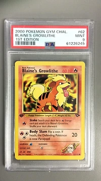 2000 Pokemon Gym Challenge 62 Blaine's Growlithe PSA 9