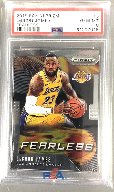 2019 Panini Prizm Fearless 3 Lebron James PSA 10