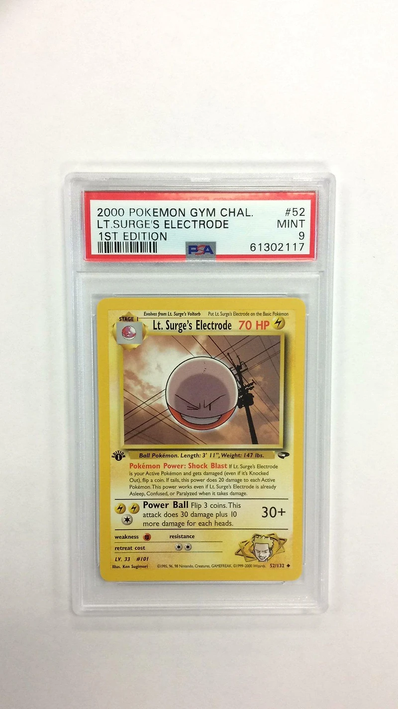 2000 Pokemon Gym Challenge 52 Lt. Surge's Electrode 1st Edition PSA