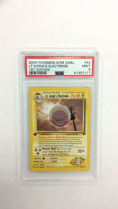 2000 Pokemon Gym Challenge 52 Lt. Surge's Electrode 1st Edition PSA