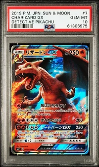2019 Pokemon Japanese Sun & Moon Detective Pikachu 7 Charizard Gx PSA