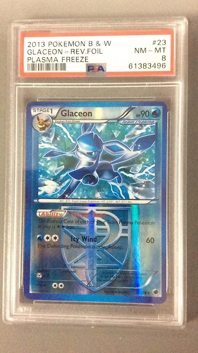 2013 Pokemon Black & White Plasma Freeze 23 Glaceon-reverse Foil PSA 8