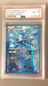 2013 Pokemon Black & White Plasma Freeze 23 Glaceon-reverse Foil PSA 8