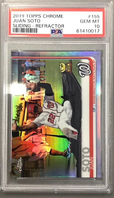 2019 Topps Chrome 155 Juan Soto Sliding-refractor PSA 10