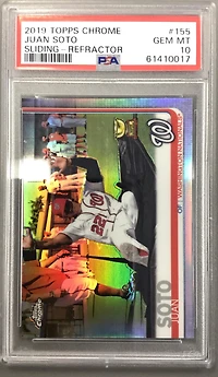 2019 Topps Chrome 155 Juan Soto Sliding-refractor PSA 10
