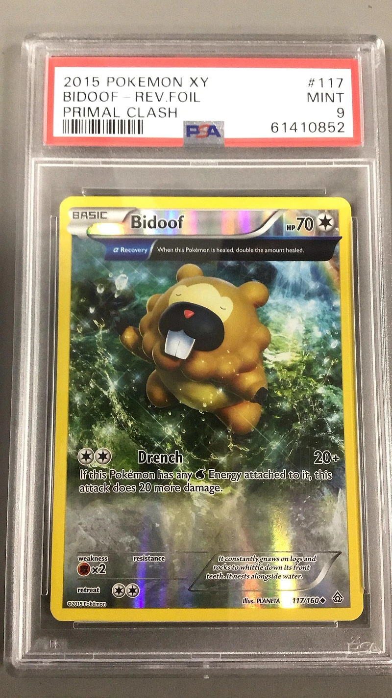 2015 Pokemon Xy Primal Clash 117 Bidoof-reverse Foil PSA 9