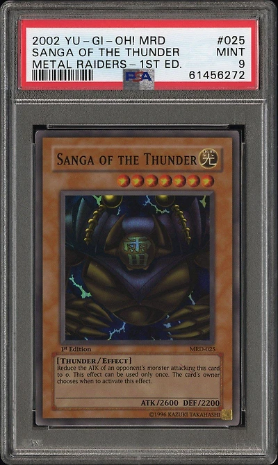 2002 Yu-gi-oh! Mrd-metal Raiders 025 Sanga Of The Thunder 1st Edition PSA 9