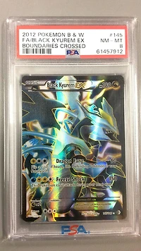 2012 Pokemon Black & White Boundaries Crossed 145 Full Art/black Kyurem Ex PSA 8