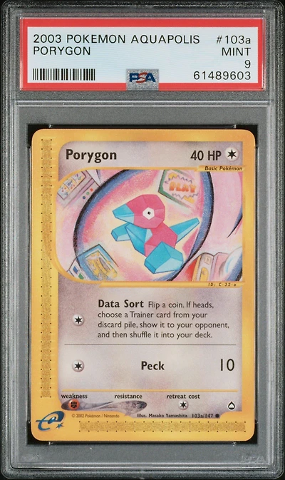 2003 Pokemon Aquapolis 103a Porygon PSA
