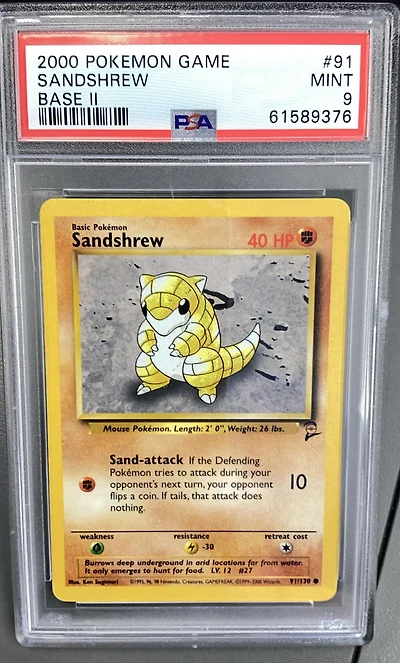 2000 Pokemon Game Base Ii 91 Sandshrew PSA 9