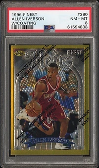 1996 Finest 280 Allen Iverson W/coating PSA 8