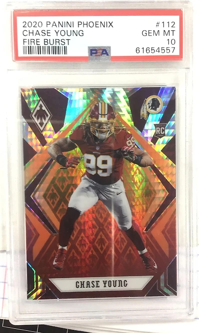 2020 Panini Phoenix 112 Chase Young Fire Burst PSA 10