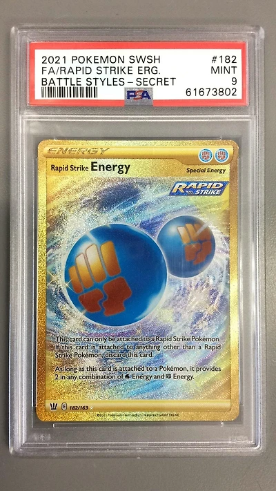 2021 Pokemon Sword & Shield Battle Styles 182 Full Art/rapid Strike Energy Secret PSA 9