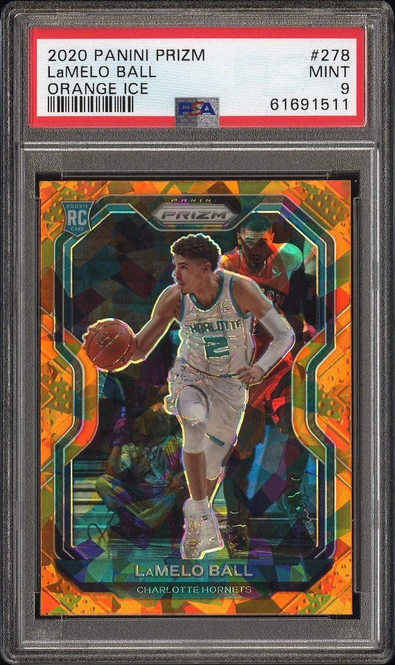2020 Panini Prizm 278 Lamelo Ball Orange Ice PSA