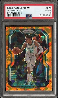 2020 Panini Prizm 278 Lamelo Ball Orange Ice PSA
