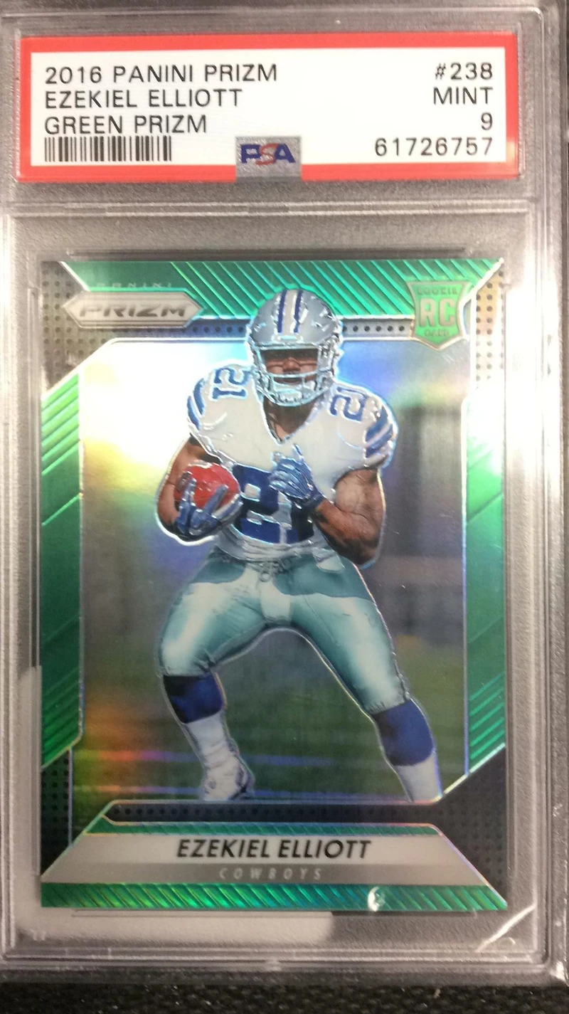 2016 Panini Prizm 238 Ezekiel Elliott Green Prizm PSA 9