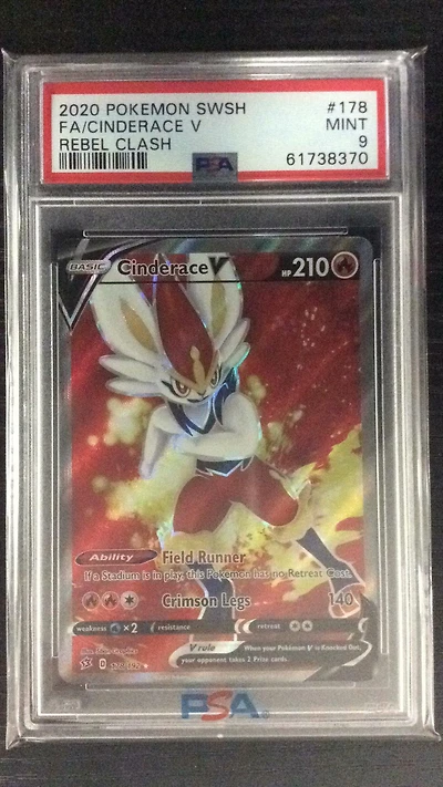 2020 Pokemon Sword & Shield Rebel Clash 178 Fa/cinderace V PSA 9