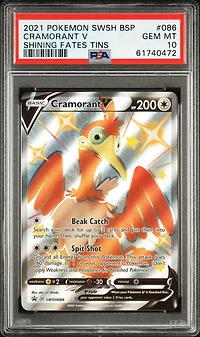 2021 Pokemon Swsh Black Star Promo 086 Cramorant V Shining Fates Tins PSA 10