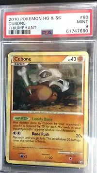 2010 Pokemon Heartgold & Soulsilver Triumphant 60 Cubone PSA 9