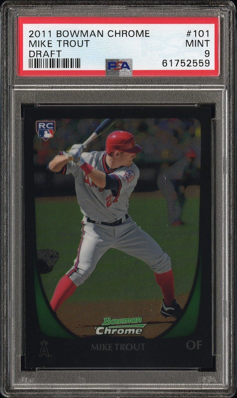 2011 Bowman Chrome Draft 101 Mike Trout PSA 9