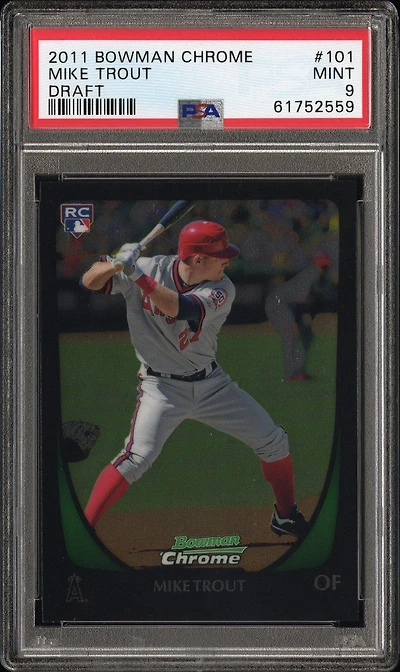 2011 Bowman Chrome Draft 101 Mike Trout PSA 9