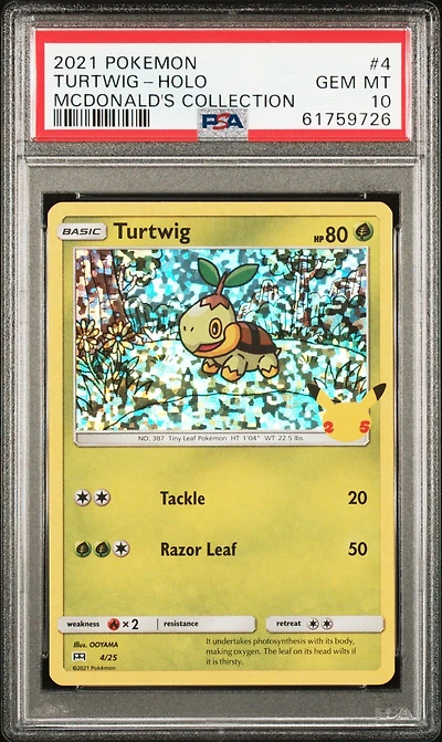 2021 Pokemon Mcdonald's Collection 4 Turtwig-holo PSA 10