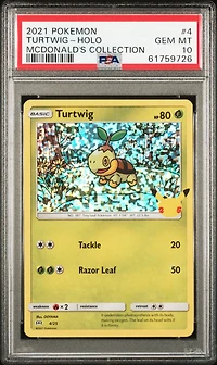 2021 Pokemon Mcdonald's Collection 4 Turtwig-holo PSA 10