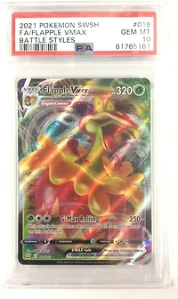 2021 Pokemon Sword & Shield Battle Styles 019 Full Art/flapple Vmax PSA 10