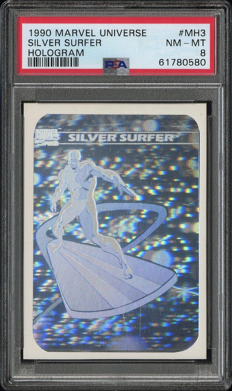 1990 Marvel Universe Hologram Mh3 Silver Surfer PSA