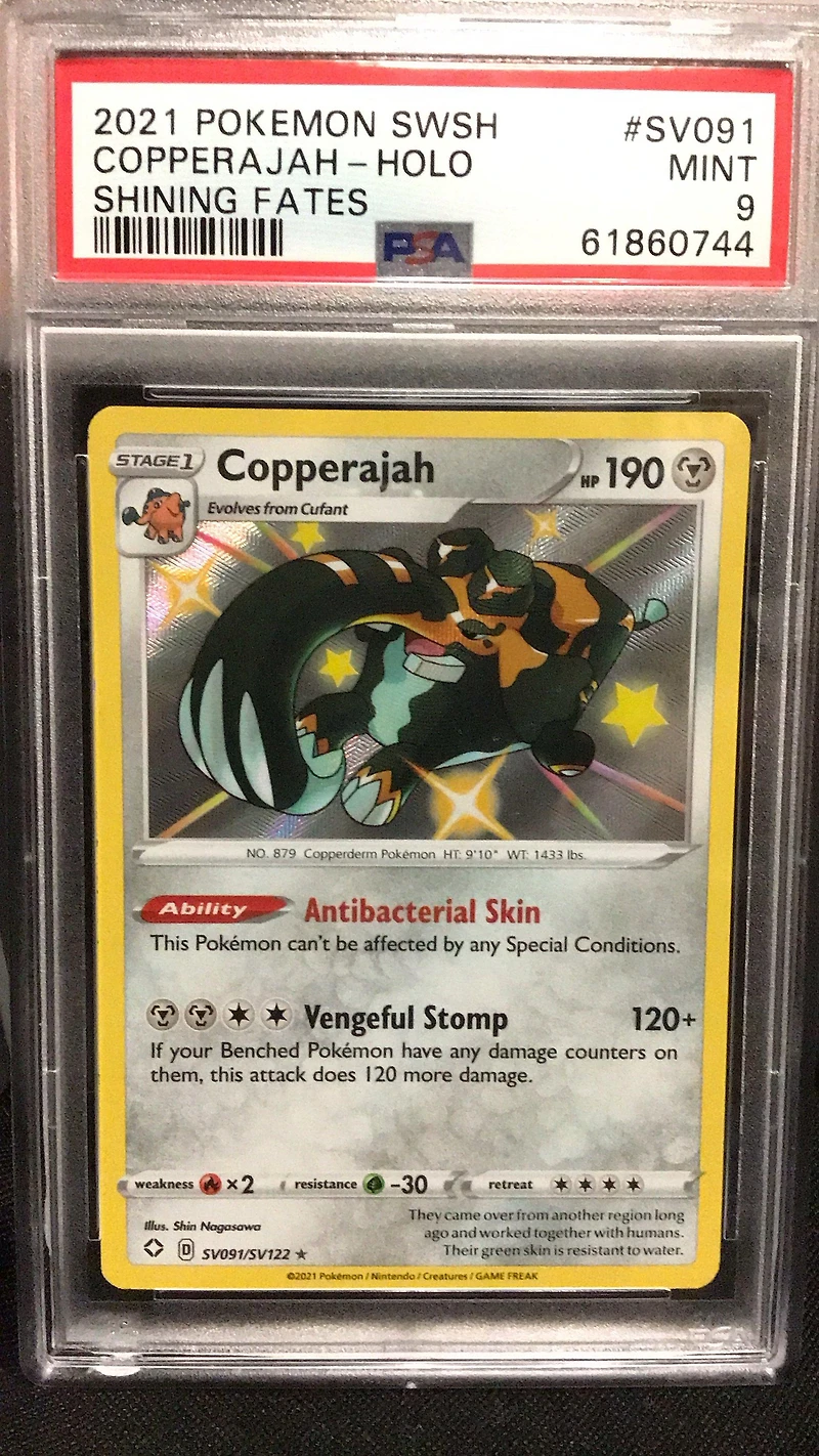 2021 Pokemon Sword & Shield Shining Fates Sv091 Copperajah-holo PSA 9