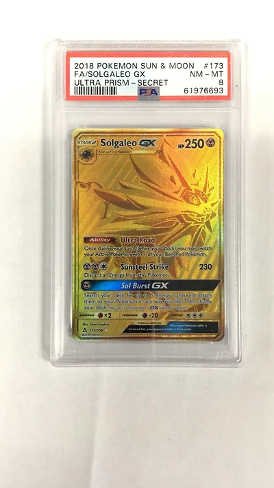 2018 Pokemon Sun & Moon Ultra Prism 173 Fa/solgaleo Gx PSA 8