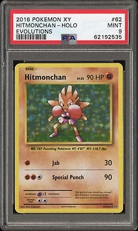 2016 Pokemon Xy Evolutions 62 Hitmonchan-holo PSA 9