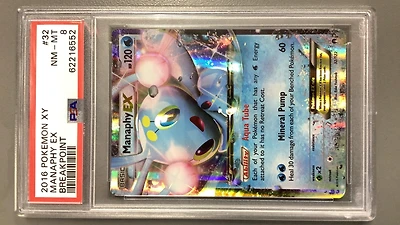 2016 Pokemon Xy Breakpoint 32 Manaphy Ex PSA 8