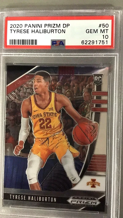 2020 Panini Prizm Draft Picks 50 Tyrese Haliburton PSA 10