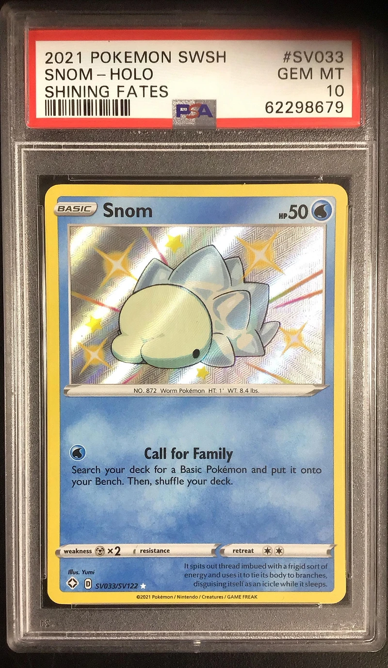 2021 Pokemon Sword & Shield Shining Fates Sv033 Snom-holo PSA