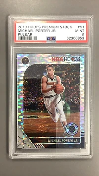 2019 Panini Hoops Premium Stock 51 Michael Porter Jr. Pulsar PSA 9