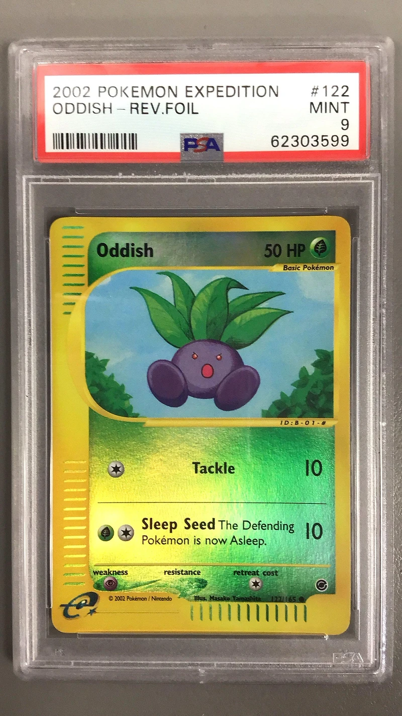 2002 Pokemon Expedition 122 Oddish-reverse Foil PSA 9