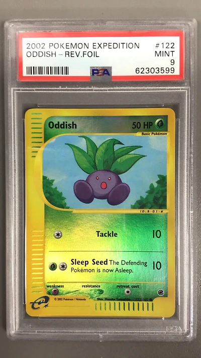 2002 Pokemon Expedition 122 Oddish-reverse Foil PSA 9