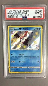 2021 Pokemon Sword & Shield Shining Fates Sv020 Galarian Mr. Mime-holo PSA 10